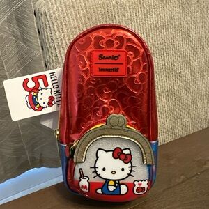 NWT Loungefly Sanrio Hello‎ Kitty 50th Anniversary Icon Pencil Case Comestic Bag